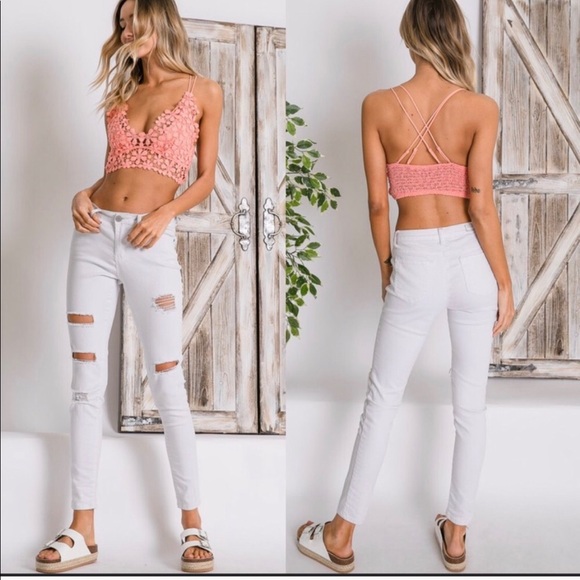 Tops - Floral crochet Lace Bralette Top M